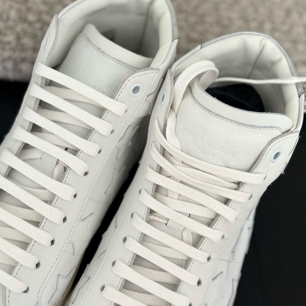 SAINT LAURENT Leather High Top Sneakers - Picture 9 of 14